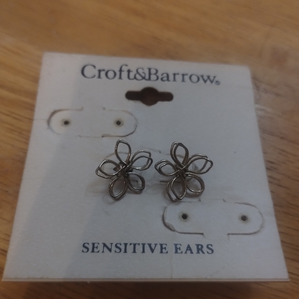 Croft & Barrow Silver Floral Earrings